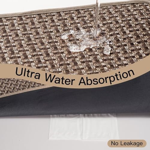 Door Mat 17x30, Door Mat Indoor Entrance Dirt Resistant and Absorbent, Non-Slip Rubber Backing Front Door Mats, Easy Clean Low-Profile Doormat for Entryway, Front Door, Inside Entrance, Brown