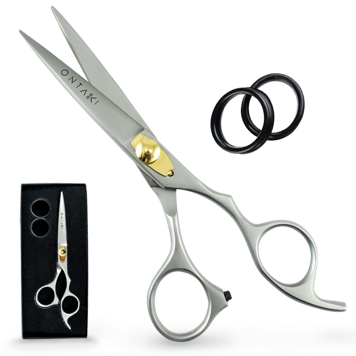 Ontaki Hair Cutting Scissors 6.5" - Japanese Steel Shears for Beard & Mustache - Hand-Forged Tool for Barbers, Men & Women - Sharp Hair Shears