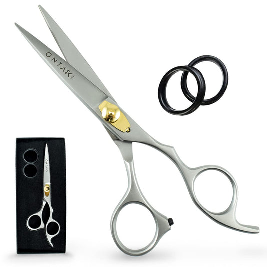 Ontaki Hair Cutting Scissors 6.5" - Japanese Steel Shears for Beard & Mustache - Hand-Forged Tool for Barbers, Men & Women - Sharp Hair Shears