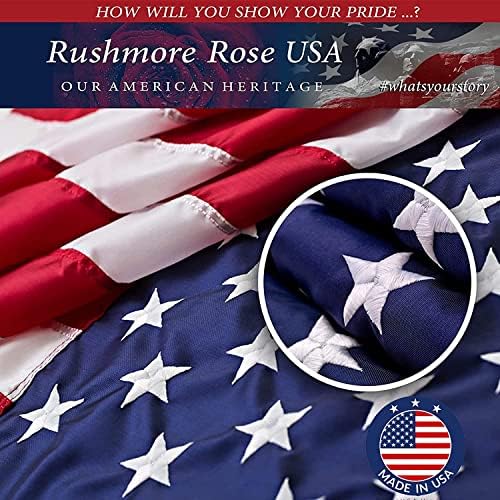 2.5x4 American Flags for Outside | American Flag Made in USA Heavy Duty American Flags for Outside 2.5x4 with Embroidered Stars and Sewn Stripes American High Wind- All Weather US