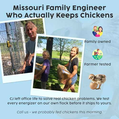 Electric Fence Charger - Powerful 110V AC Plug-in Fence Energizer for Chickens, Small Farms & Gardens - Easy Setup Predator Protection for Safer Free-Ranging