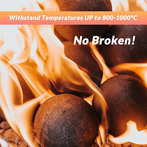 Skyflame Ceramic Fire Balls, Set of 15 Round Fire Stones Set for Indoor and Outdoor Fire Pits or Fireplaces Accessory, 3 Inch, Black