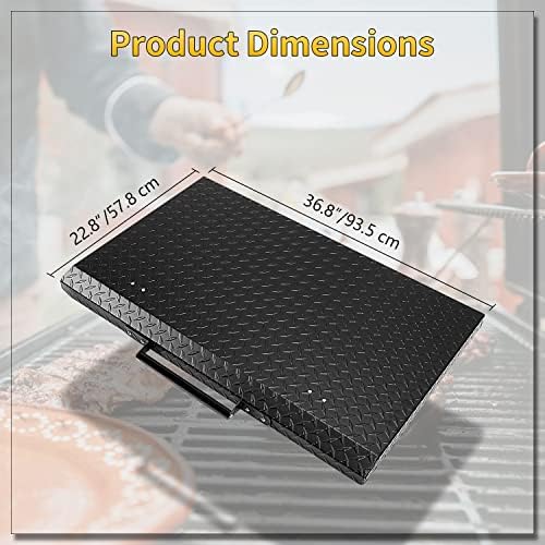 HECASA Black Outdoor 36” Griddle Grill Hard Cover Lid with Handle Waterproof Aluminum Compatible with Blackstone & More