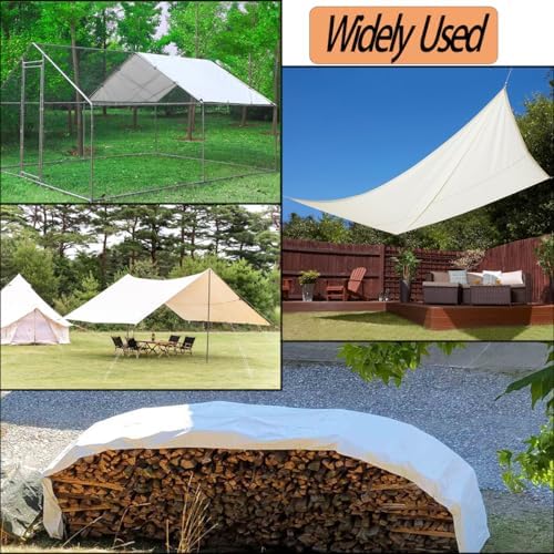 Chicken Coop Cover Waterproof and UV, 11.3 * 6.3 FT Chicken Run Cover for Winter with Ball Bungees Cords, Shade Cloth for Large Chicken Coop, Walk-in Chicken Run Pen, Chicken Coop Tarp (1 Pack)