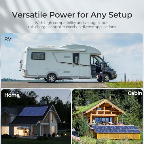Renogy 60A MPPT Solar Charge Controller 12V/24V/36V/48V Auto, 150V Maximum Solar Input, Compatible with Lithium AGM Gel Batteries, for Home RV Marine Workshop, Rover Lite 60A
