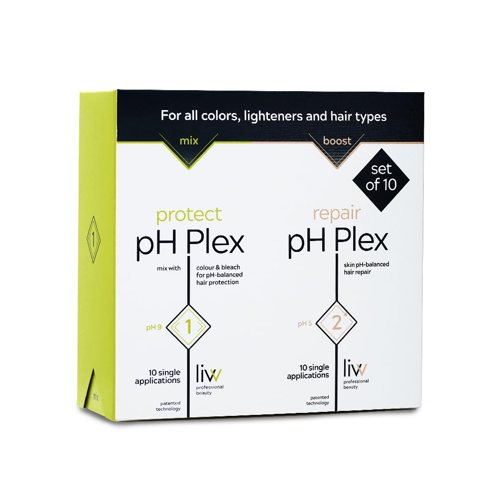 pH Plex Steps 1&2 Protect & Repair Hair Care Treatment - Use with Home Hair Color & Bleach Products - Salon Quality Professional Results at Home - Value Pack (10 Sachets of Steps 1 & 2)