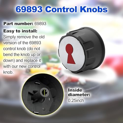 Control Knobs 69893 Compatible with Weber Spirit 200 & 300 Series (with Up Front Controls) Years 2013 and Newer(Set of 3)