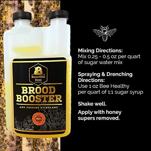 Brood Booster & Feeding Stimulant – 16 oz – Natural Honey Bee Supplement – Boosts Colony Growth – Prevents Syrup Fermentation – Aids Comb Building – Great for Nucs & Swarms