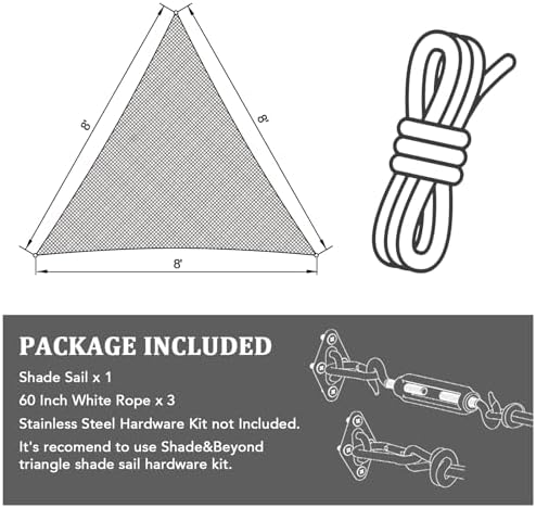 Shade&Beyond Triangle Sun Shade Sail 16'X16'X16' Permeable Canopy Sand for Patio Garden Yard Deck Pergola (We Make Custom Size)