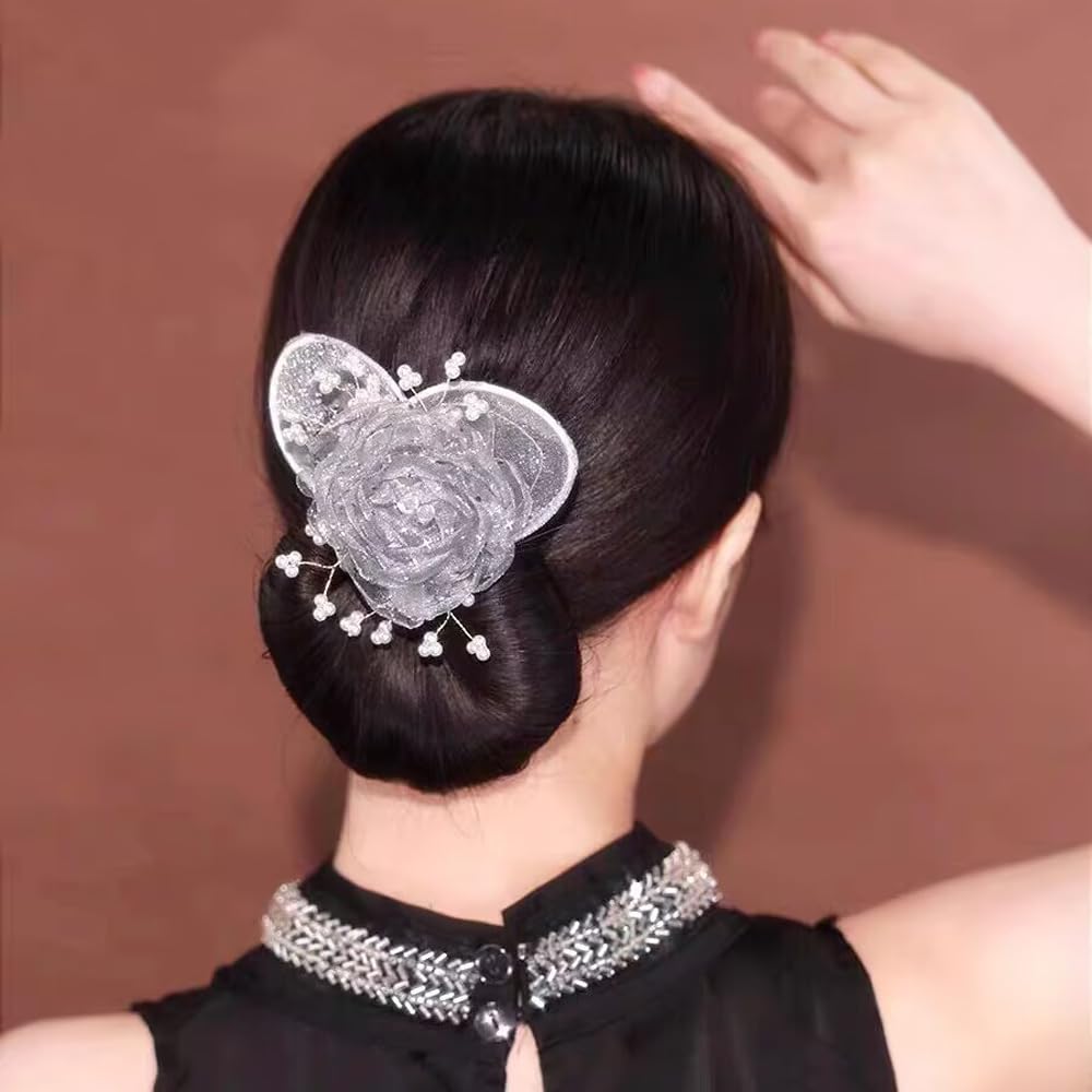 Ball Hair Clip for Long Thick Hair,2025 New Hair Bun Maker Twister,Lazy Hair Curler Deft Bun Clip,Easy Fast Snap Roll Hair Tool,Flower Hair Bun Roller Hair Styling Accessories for Women Girls (2PC)