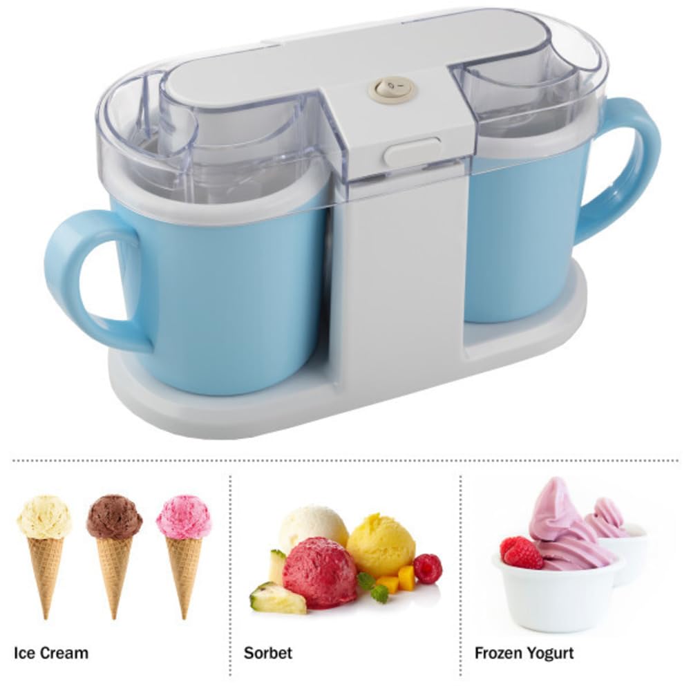 Ice Cream Maker - 1QT Ice Cream Machine for Sorbet, Gelato, Frozen Yogurt and More - Kitchen Appliances and Gadgets by Classic Cuisine (Blue)