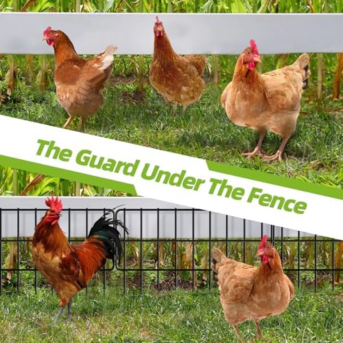 14 Panels No Dig Fence, Animal Barrier Fencing, 13in(H) x 14ft(L) Fencing Barrier for Bottom, Rabbit Fence for Garden, Dog Fencs Barrier, Rustproof Metal Fencs Border for Outdoor