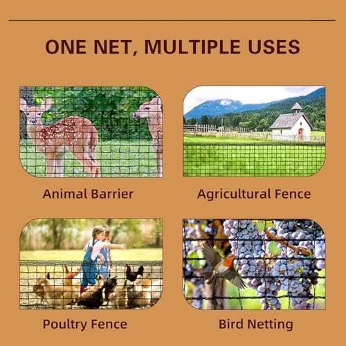 Plastic Mesh Fence Deer Fencing 4x75ft,Reinforced Edges,55gsm Heavy Duty Temporary Fence,Ideal for Garden Netting,Animal Barrier,Safety Netting, Fruit Plant Protection, Black