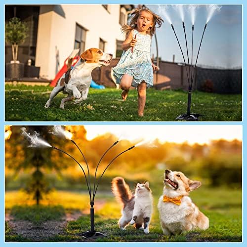 Standing Misters for Outside Patio: Portable Misting System for Cooling Outdoor - 26.5Ft Stand Misting Line with 31.5 Inch Height Water Mister for Yard Garden BBQ Party Pool Water Playing Sprinklers