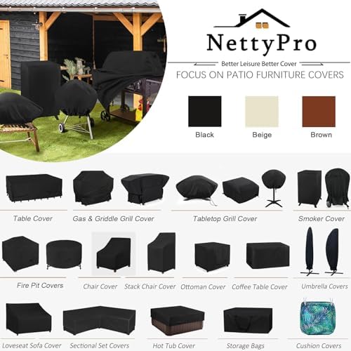 NettyPro Griddle Cover for Blackstone 28 inch Griddle Waterproof UV Resistant 2 Burner Flat Top Gas Grill Cover for Blackstone 28" Griddle Cooking Station Camping, Black