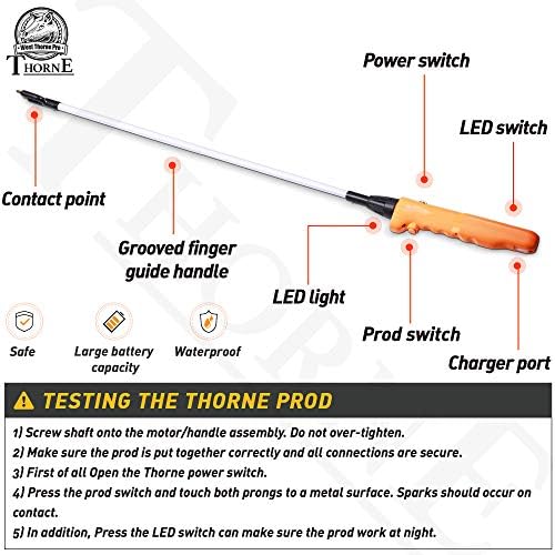 Cattle Prod, Waterproof Cattle Prod Stick with LED Light, Livestock Prod for Modern Livestock Management, X Series