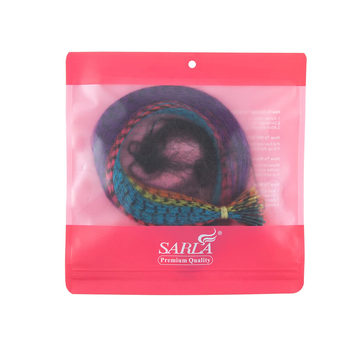 SARLA Syntheic Feather Hair Extensions 50 Pcs Colored Hair Piece for Girl Women 10 Mixed Colors 16 Inch