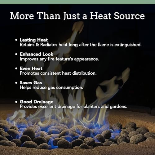 Black Lava Rocks for Fire Pit - 2 to 3 Inch 20 lbs - Gas Fireplace Stones - Volcanic Rock for Propane Fire Pit - Decorative Stone for Outdoor & Indoor Gas Fireplace