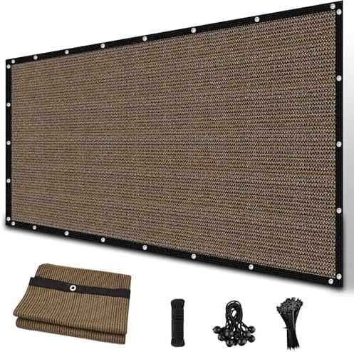 Amagenix 90% Sun Shade Cloth with Grommets, 8' x 12' Pergola Replacement Shade Cover Canopy Privacy Screen for Outdoor Patio Garden, Mocha (We Customized)
