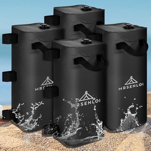 Canopy Water Weights Bag Set of 4, 220 LBS Gazebos Tent Water Weights Set, 4 Leg Weights for Gazebo, Pop-Up Canopy, Canopies, Tent (Black 25L)