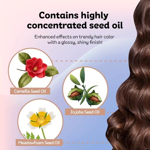 eZn Pudding Hair Dye Ammonia Free Semi-Permanent Self Hair Dye DIY Kit included contain Keratin Made in Korea Beauty (Warm Pink Brown)