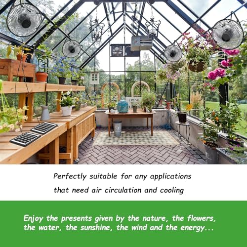 8 Inch Solar Fan with 2pcs Solar Panels 25W, Cloudy Days Working Solar Powered Fan for Ventilation and Cooling in Greenhouse, Pet House, Chicken Coop, Garage, Camping, Install-free
