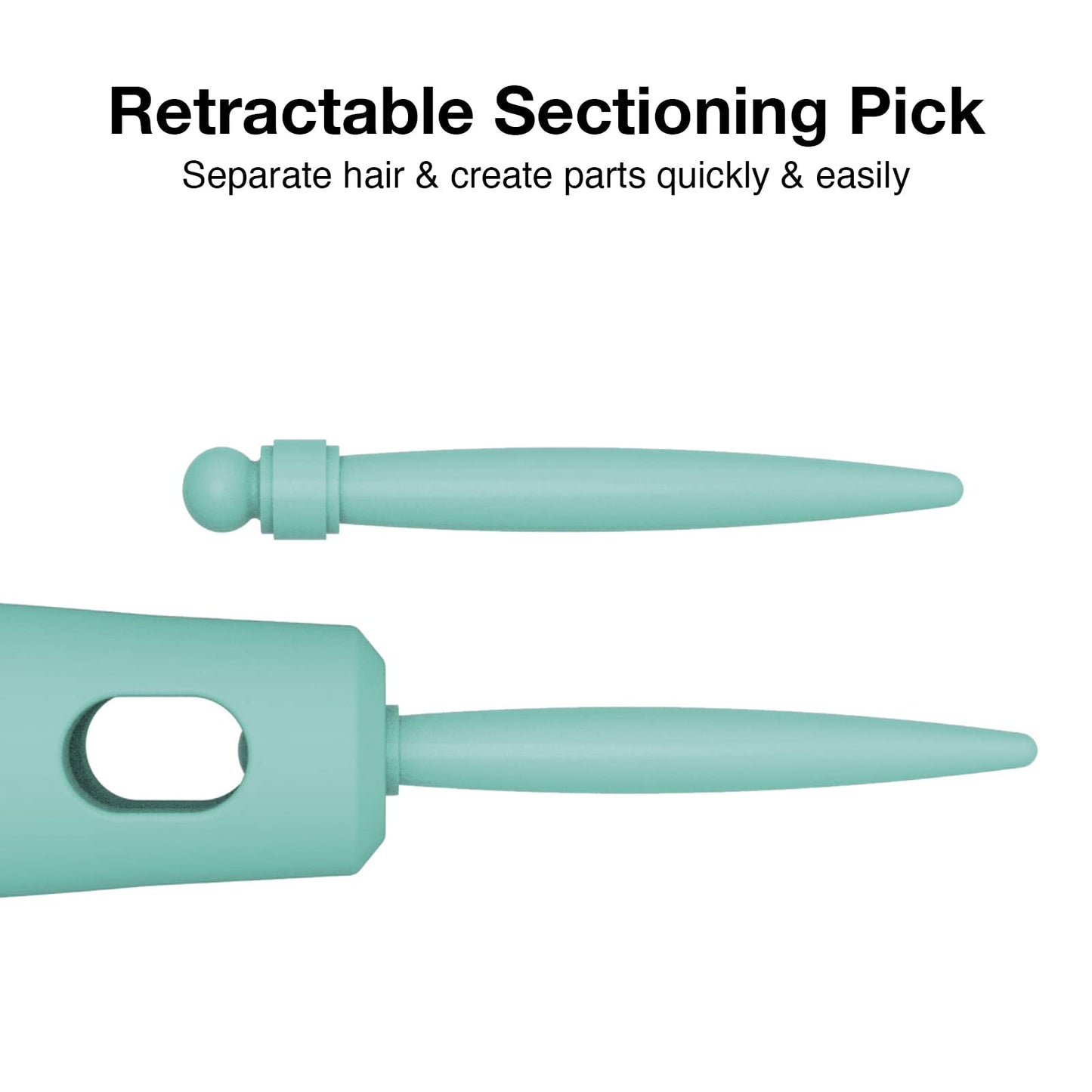 Olivia Garden Ceramic + Ion Round Thermal Hair Brush - Not Electrical - Professional Blowout Brush for Normal to Thick Hair - 2.125"-Diameter Barrel - Turquoise - CI-55BL