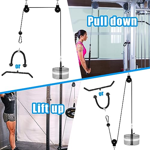XonyiCos Fitness Cable Pulley System, Gym LAT and Lift Pulldown Machine Attachments, LAT Pull Down Bar Home Workouts Equipments for Biceps Triceps Shoulder Arm Curl Forearm Muscle Strength Exercise