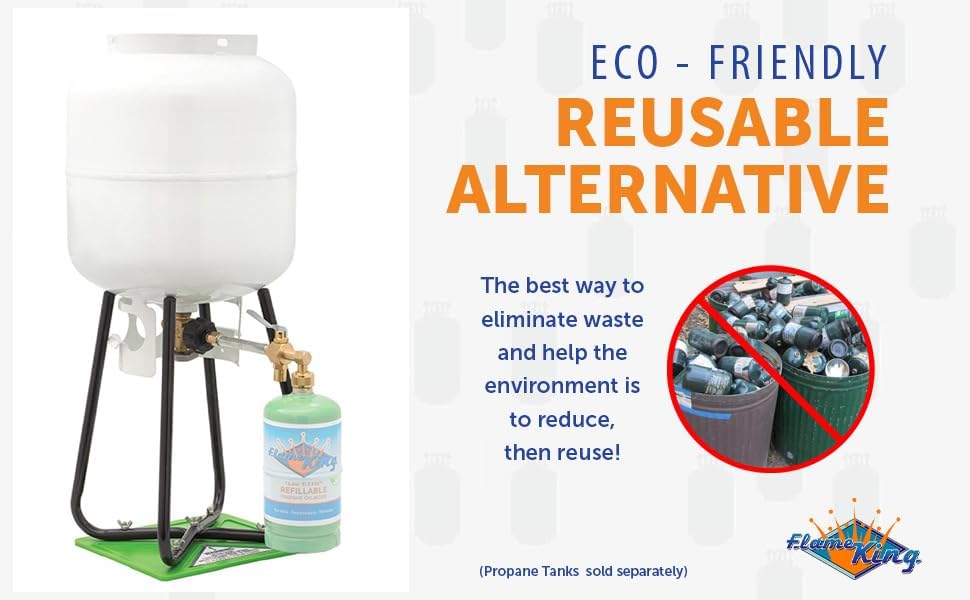 Flame King Propane Refill Fitting Adapter Valve for 1LB Camping Refillable Tank Cylinders