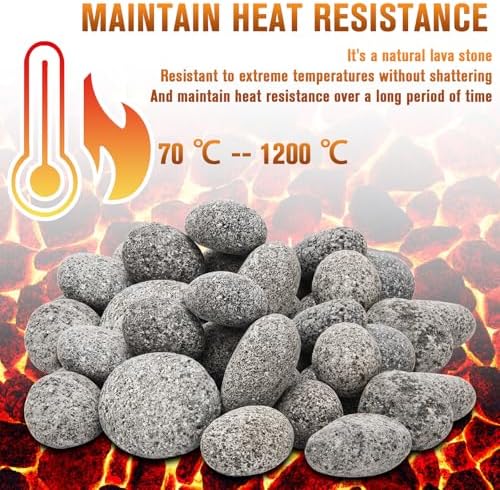 Black Lava Rocks for Fire Pit,2"-3" Natural Lava Stones, Black Lava Rocks for fire Pit and Fireplace(10 Pound)