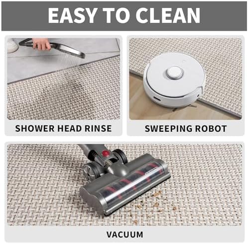 Door Mat Entrance 24"x35", Dirt Resistant and Absorbent, Non-Slip Rubber Backing Floor Mats, Easy Clean Low-Profile Doormat for Entryway, Front Door, Inside Entrance, Grey