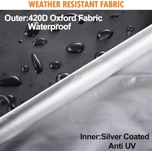 Patio Umbrella Parasol Cover, 420D Waterproof Outdoor, Fits 13-15 ft Double-Sided Large Umbrella, Garden, Top Vent, Zipper, Windproof Anti-UV