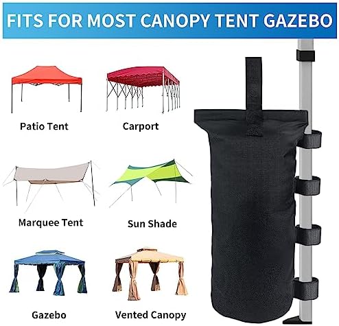 Heavy Duty Weight Bags(150LBS) for Pop up Tent, Set of 4, Black(Without Sand)