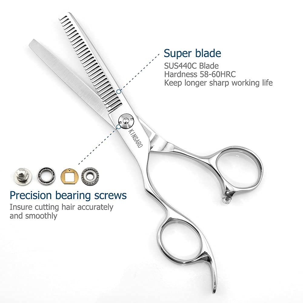 Hair Scissors left hand Thinning Scissors 6 Inch Barber Scissors Left hand Hair Thinning Shears Lefty Barber Shears KINSARO