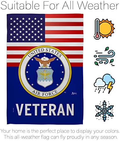 US Air Force Veteran Flag Home Decorations Official Armed Forces USAF American Flags For Outside House Banner Garden Remembrance Retire Military Memorabilia Memorial Wall Art Lawn Porch Room Poster Veteran Gifts Gifts Made In USA