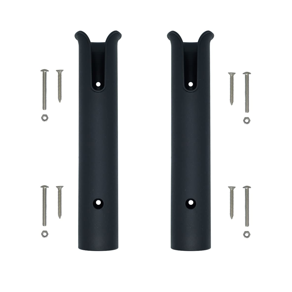 Wall Mounted Fishing Rod Holders Tubes Links Fishing Rod Holder Rack Rests (2-TUBE Black-HiUmi)