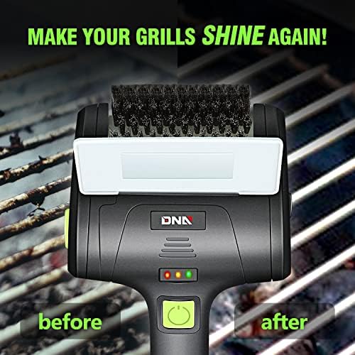 DNA MOTORING TOOLS-00219 Cordless Electric Grill Cleaning Scrub Brush Rechargeable with Type-C Charge Cord,Green/Black