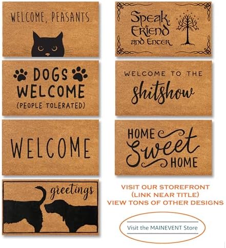 MAINEVENT Welcome to The Shitshow Doormat 30x17 Inch, Outdoor Welcome Mat for Front Door, Outdoor Door Mat for Outside Entry w/Non-Slip PVC Backing