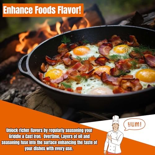 Black Diamond Stoneworks Griddle Seasoning & Cast Iron Conditioner (8 oz) – Premium Oil & Wax Blend for Skillets, Griddles, Dutch Ovens & Flat Top Grills – Non-Stick Protection & Rust Prevention
