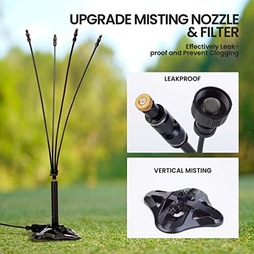 Standing Misters for Outside Patio: Portable Misting System for Cooling Outdoor - 26.5Ft Stand Misting Line with 31.5 Inch Height Water Mister for Yard Garden BBQ Party Pool Water Playing Sprinklers