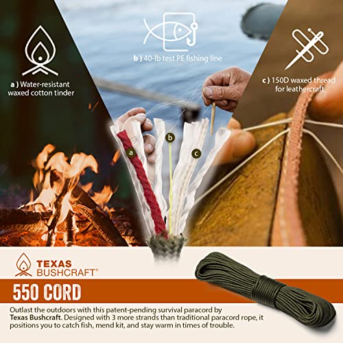 Texas Bushcraft Paracord Bracelet (Burnt Orange, M (6-7" wrist))