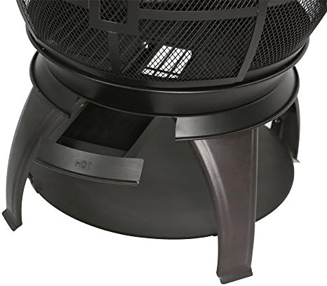 BALI OUTDOORS Wood Burning Fire Pits Chimenea Outdoor Fireplace Wooden Firepit, Brown-Black