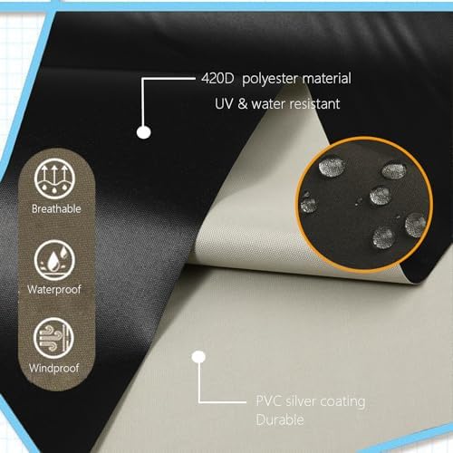 Oslimea Patio Hanging Egg Chair Cover Waterproof Swing Egg Chair Cover with Zipper Windproof Egg Chair Cover with Bottom Buckle, Outdoor Wicker Single Seat Egg Chair Covers, Black