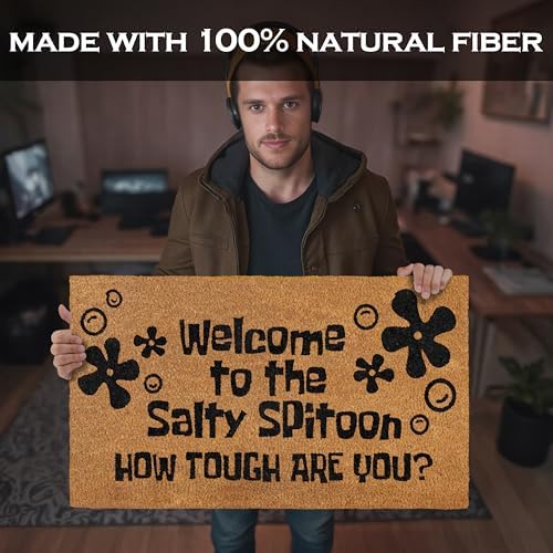MAINEVENT Welcome to The Salty Spittoon Door Mat 30x17 Inch, Salty Spittoon Doormat, Welcome Mat, Funny Nerd Gift Geek Decor Funny Nerdy Decor