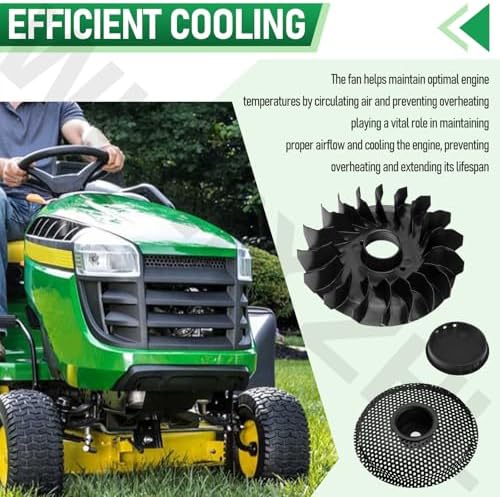 796200 Flywheel Fan and Screen Kit Compatible with B&S Lawn Garden Equipment Engine & John Deere E100, D100 17.5 HP Riding Mower
