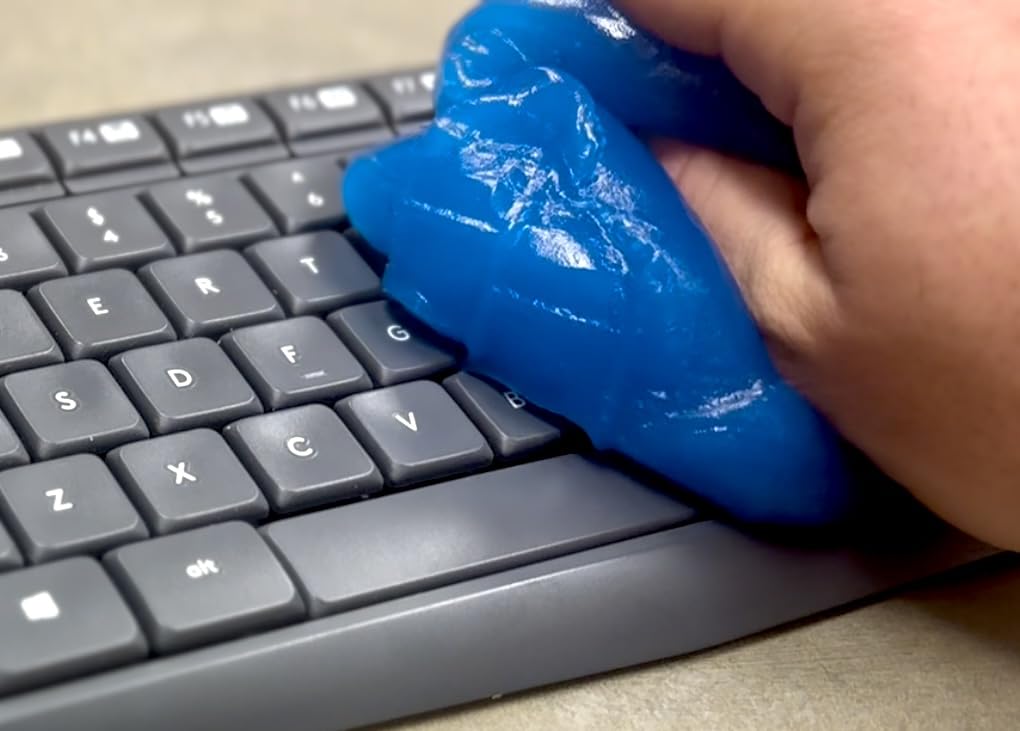 Blobby Cleaner dust Dirt Cleaning Gel Putty for Computers Keyboards Electronics Cars Cup Holders Headphones & Tight Spaces. Reusable for Hard to Reach Areas, Fresh Scent, Harsh chemcial Free - Blue
