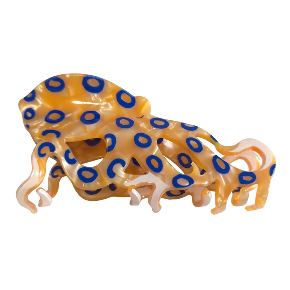 Novelty Blue-Ringed Octopus Hair Clips,Cellulose Acetate Hair Clips,Big Claw Clips for Girl,Hair Accessories