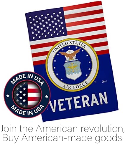 US Air Force Veteran Flag Home Decorations Official Armed Forces USAF American Flags For Outside House Banner Garden Remembrance Retire Military Memorabilia Memorial Wall Art Lawn Porch Room Poster Veteran Gifts Gifts Made In USA