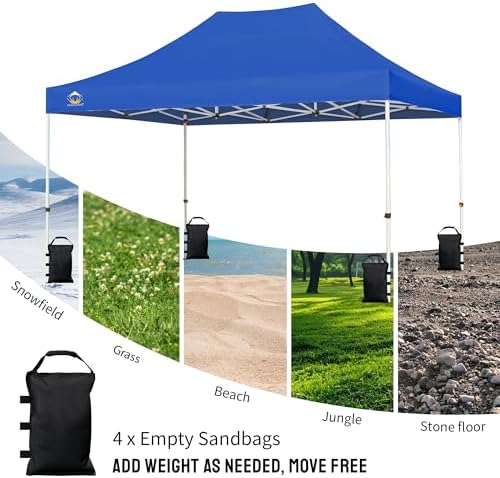 CROWN SHADES Sand Bags for Canopy Legs (112 LBS) Sandbags for Weight, Canopy Weights, Pop Up Tent Weights Bags, Black (Unfilled)