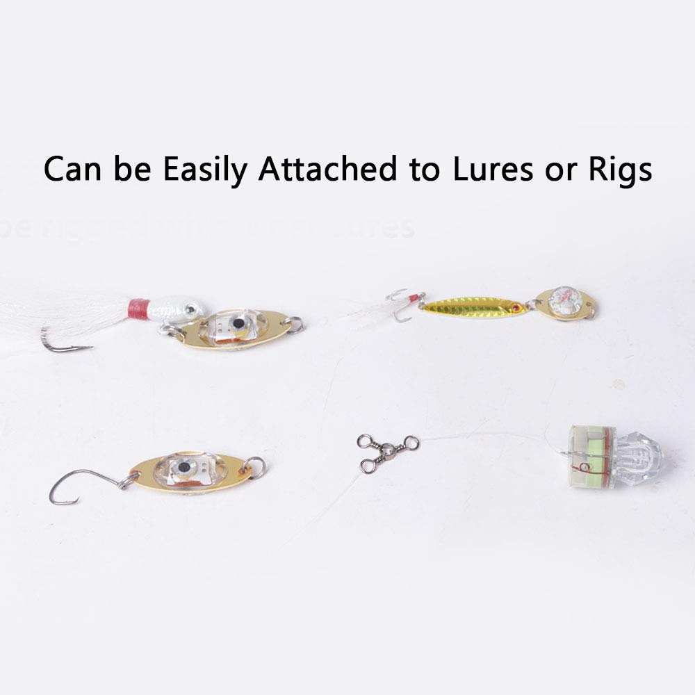 Dr.Fish 5 Pack Diamond Fishing Lights, Under Water Deep Drop Lights Fishing Flasher Light Attractant LED Fishing Lure Offshore Trolling Rig Saltwater
